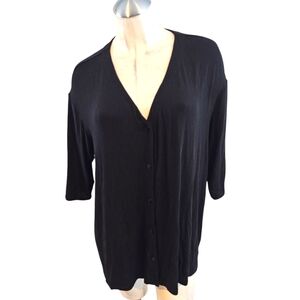 J. Jill Wearever Collection Size 1X Black Cardigan
